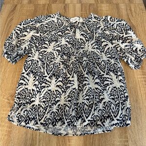 Lightweight Blue & White Patterned Women's Blouse